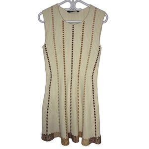 BCBG MaxAzria A-Line Fit & Flare Thick Stretchy Embroidered  Dress, Size S/M